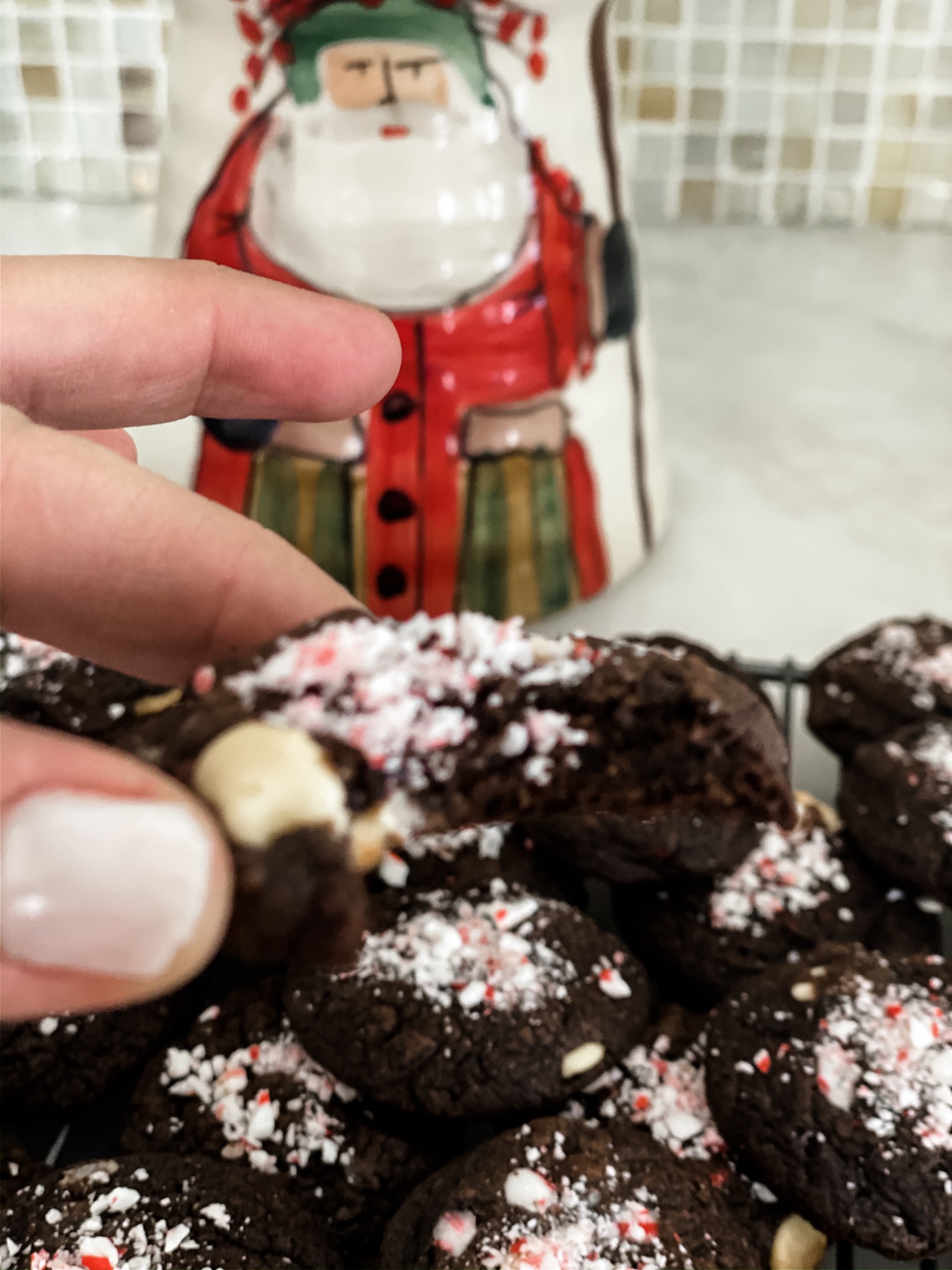 Peppermint Bark Brownie Cookies