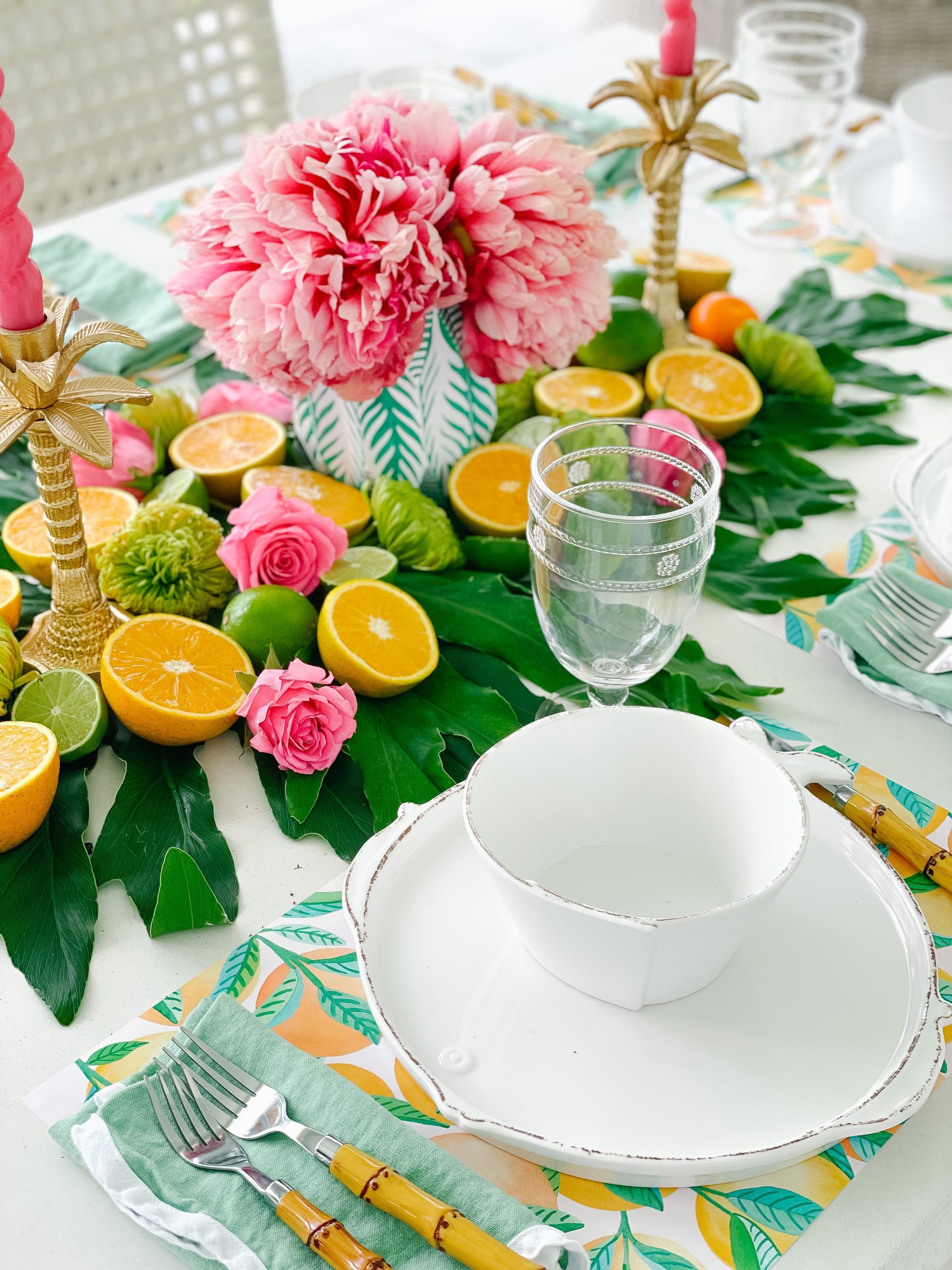 A Colorful Summer Citrus Tablescape - Home of Malones