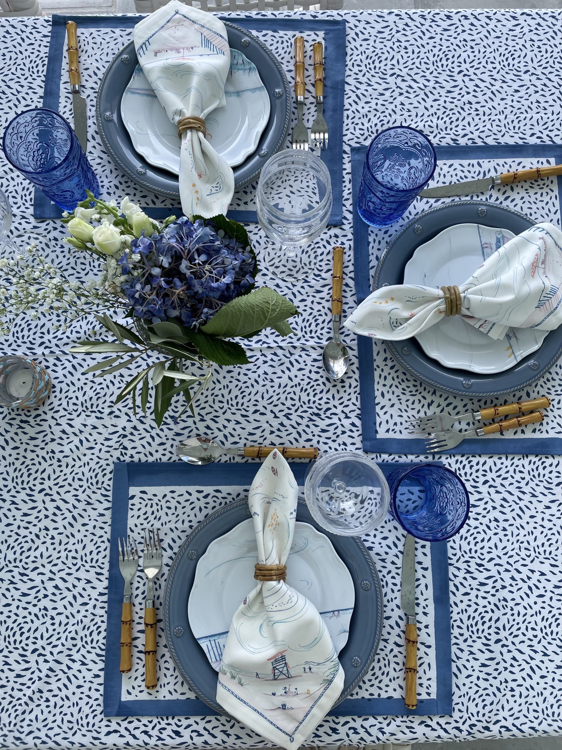 Summer Entertaining | Blue Coastal Tablescape - Home of Malones